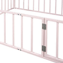 Metal Floor Bed Frame With Fence And Door by HouseOfZazla