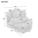 360° Swivel Accent Barrel Chair With Storage Ottoman & 4 Pillows, Modern Leisure Chair Round Accent For Living Room by Unique Piece Furniture