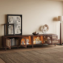 TV Stand For TVs Up To 90", Media Console With App Controlled LED Lights, 2 Drawers & Door Storage - Dark Brown