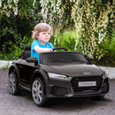 6V Kids Electric Ride On Car, Licensed Audi TT RS with Suspension System and Remote Control, Horn, 5 Songs, Lights, MP3 Player - Black