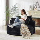 Fluffy Modern Sleeper Chair in Corduroy