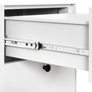 Modern Night Stand Storage Cabinet For Living Room Bedroom, Steel Cabinet With 2 Drawers, Bedside Furniture, Circular Handle - White by HouseOfZazla