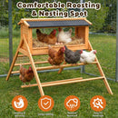 Chicken Nesting Box with Perch and Waterproof Roof