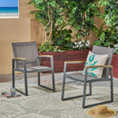 Aresha Metal Outdoor Dining Armchair (Set of 2) - Gray by HouseOfZazla