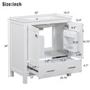 Bathroom Vanity With Single Sink, Combo Cabinet Undermount Sink, Bathroom Storage Cabinet With Two Doors And A Drawer, Soft Closing, Multifunctional Storage, Solid Wood Frame by HouseOfZazla
