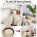 Barrel Chair, Built In Storage, 360° Swivel - Beige by HouseOfZazla