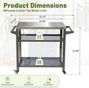 3-Shelf Outdoor Grill Table with Wheels