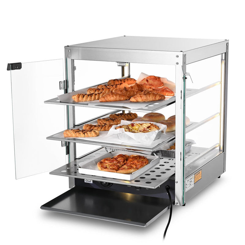 Yescom Pizza Food Warmer Commercial Countertop Display Case 3 Tier