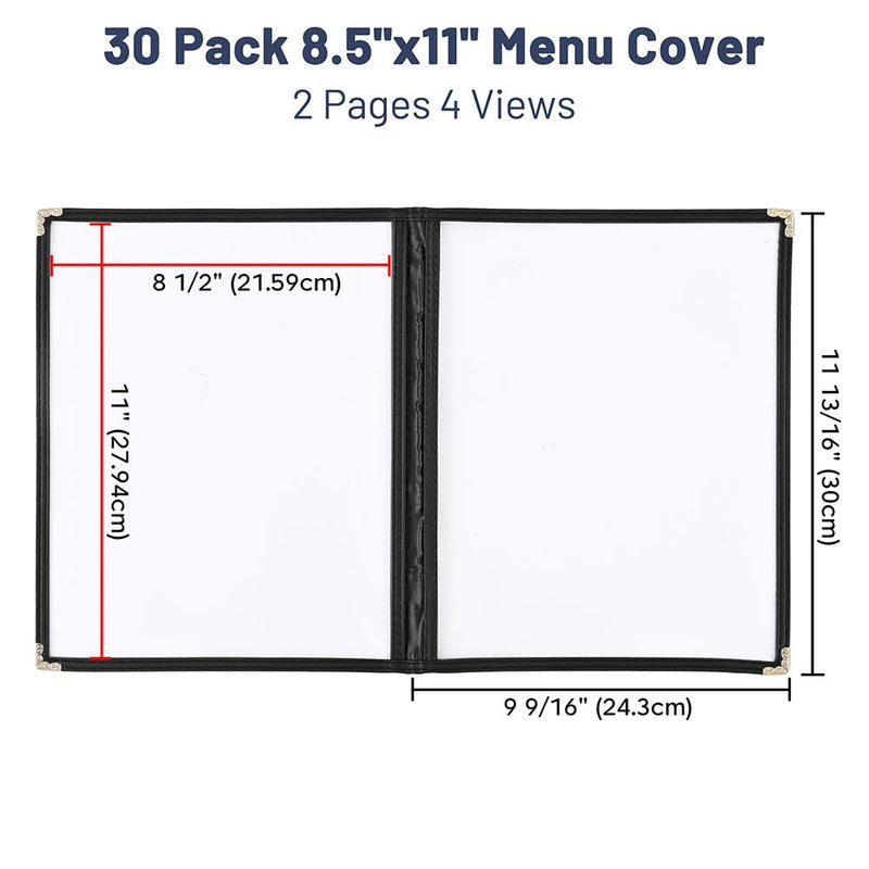 Yescom 30x Menu Covers Cafe Restaurant Double 8.5x11