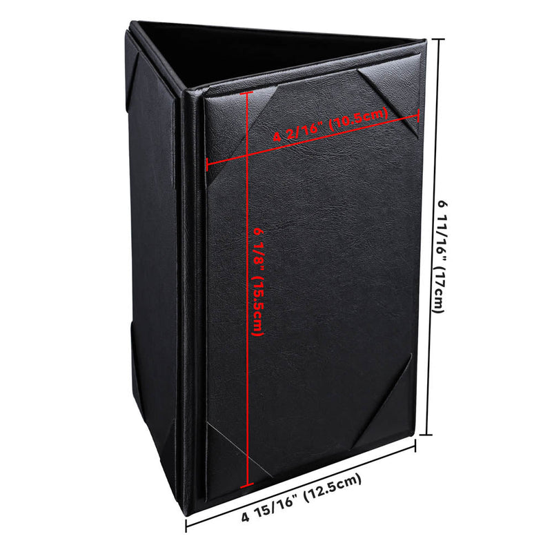 Yescom 3-Sided Table Tent Bar Cafe Cards Holder PU Leather