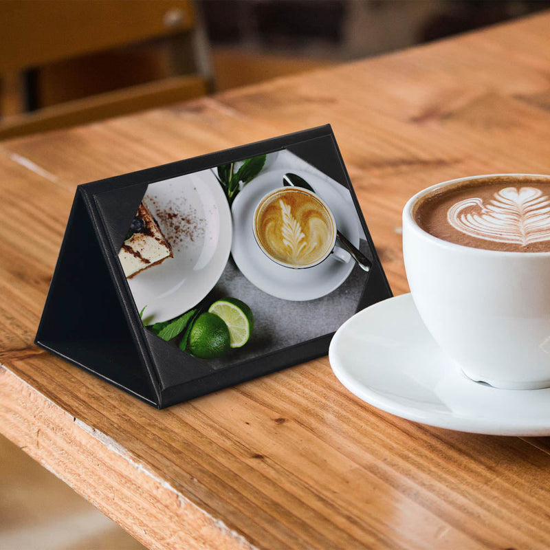 Yescom 3-Sided Table Tent Bar Cafe Cards Holder PU Leather