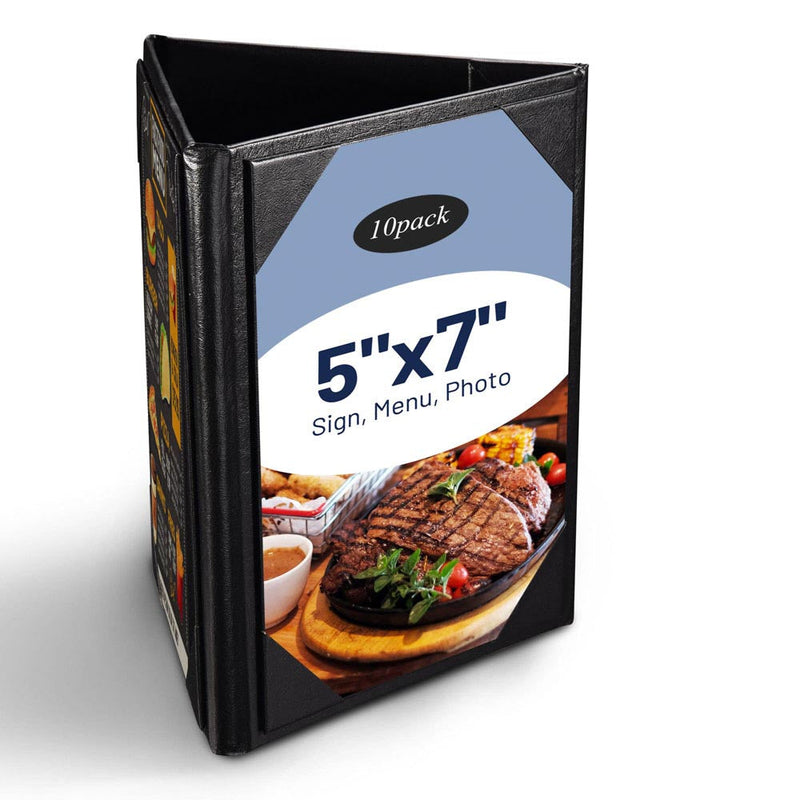 Yescom 3-Sided Table Tent Bar Cafe Cards Holder PU Leather