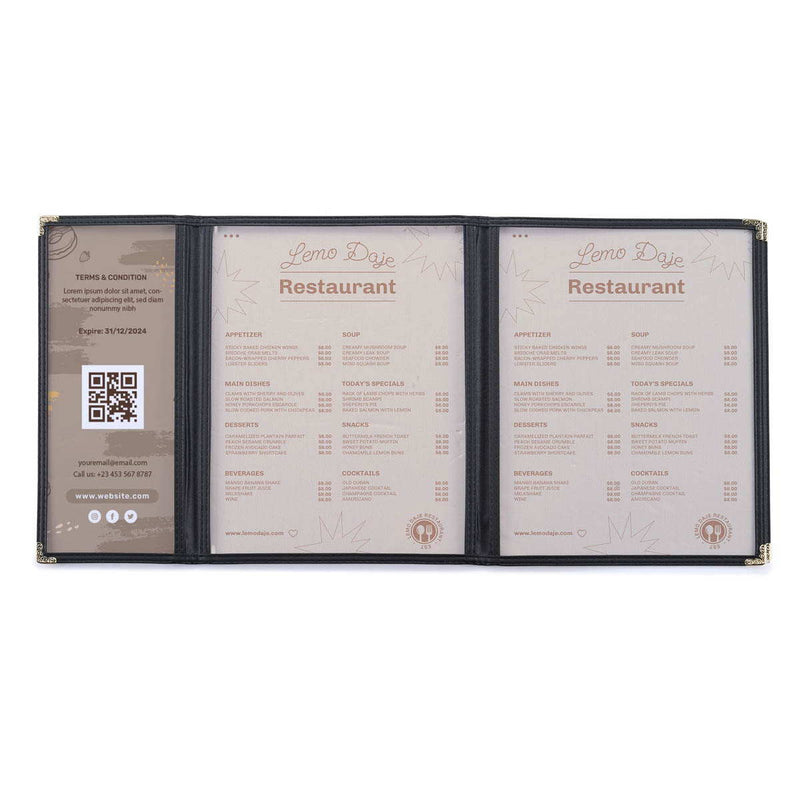 Yescom 30x Menu Covers Cafe Restaurant 8.5x11 & 4.25x11