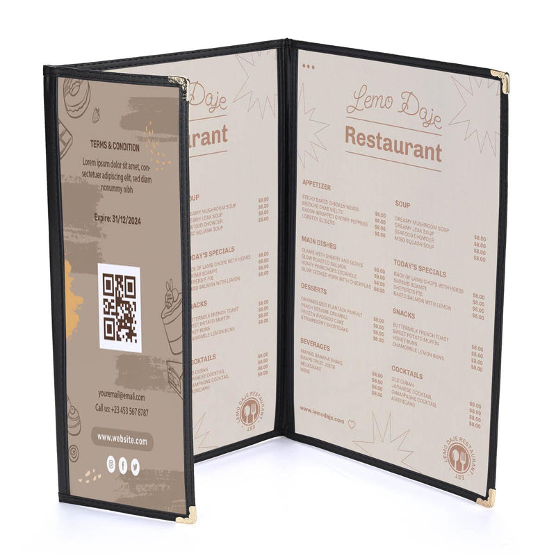 Yescom 30x Menu Covers Cafe Restaurant 8.5x14 & 4.25x14