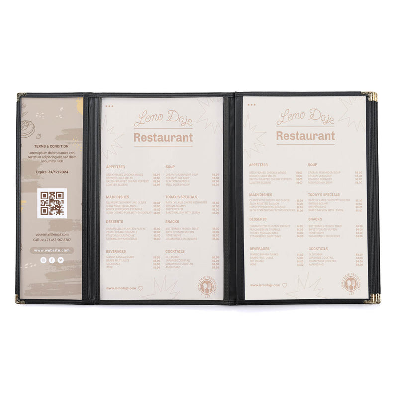 Yescom 30x Menu Covers Cafe Restaurant 8.5x14 & 4.25x14