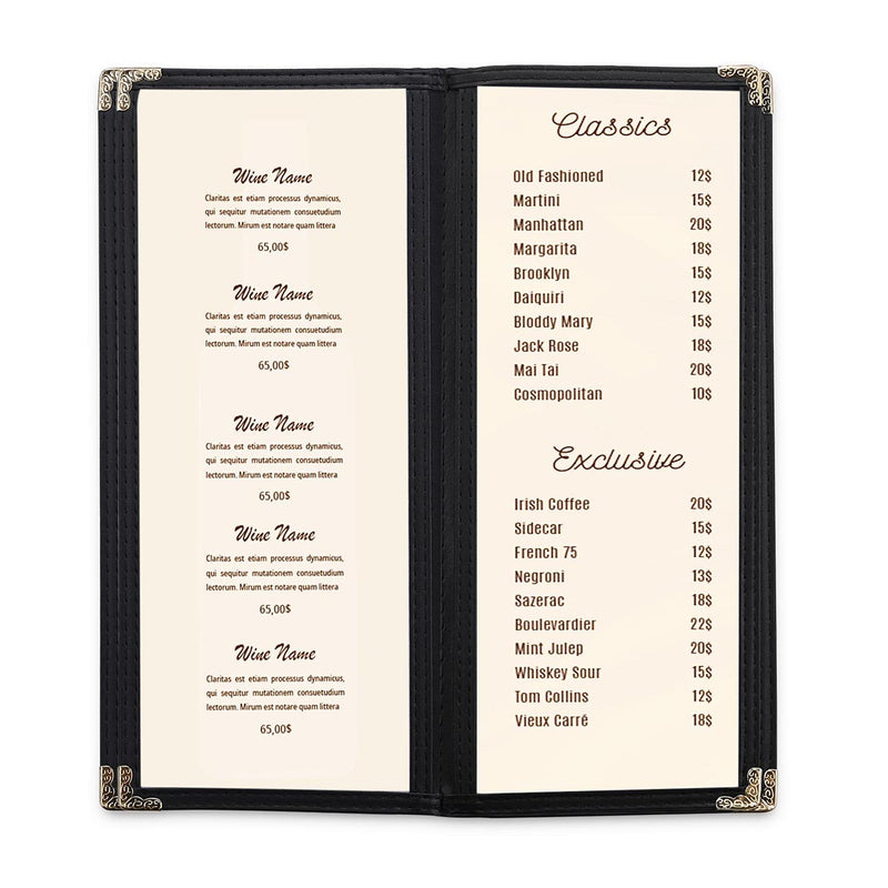 Yescom 30x Menu Covers Bistro Wine List Holder 4.25x11