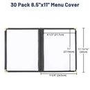 Yescom 8.5x11 Menu Covers Cafe Restaurant Black