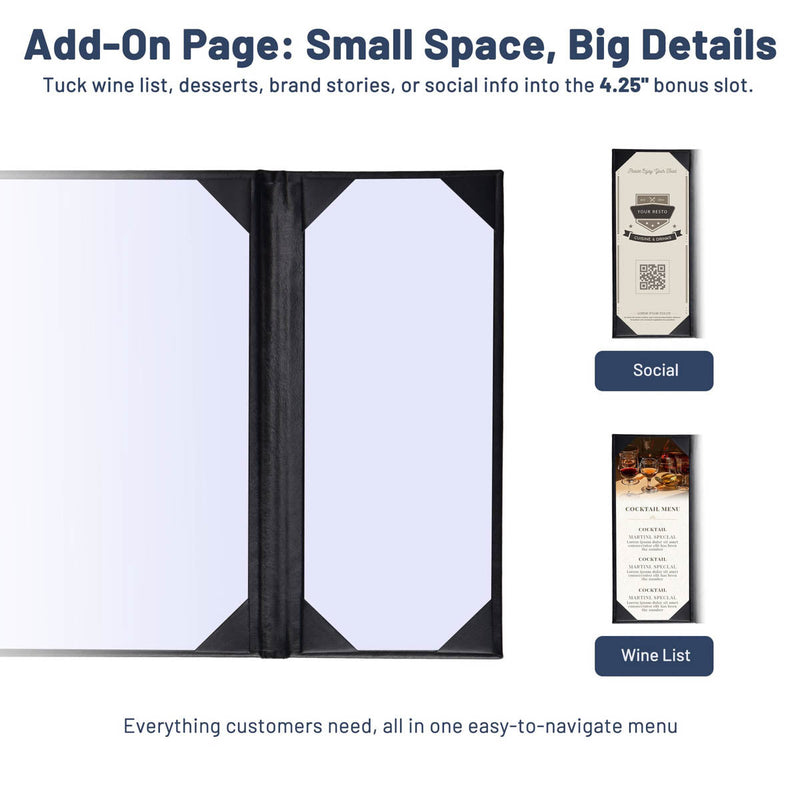 Yescom 8.5x11 PU Leather Menu Covers Set(5)