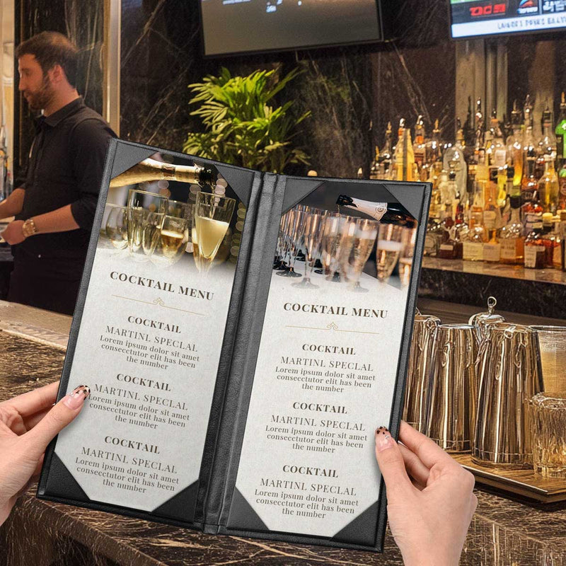 Yescom 4.25x11 PU Leather Bar Wine Menu Covers Set(5)