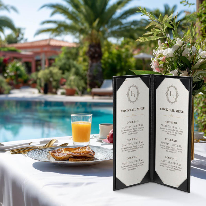 Yescom 4.25x11 PU Leather Bar Wine Menu Covers Set(5)