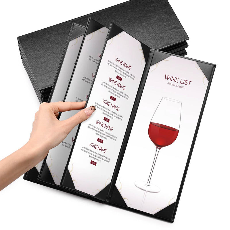 Yescom 4.25x11 PU Leather Bar Wine Menu Covers Set(5)