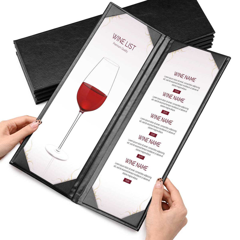 Yescom 4.25x14 PU Leather Bar Wine Menu Covers Set(5)
