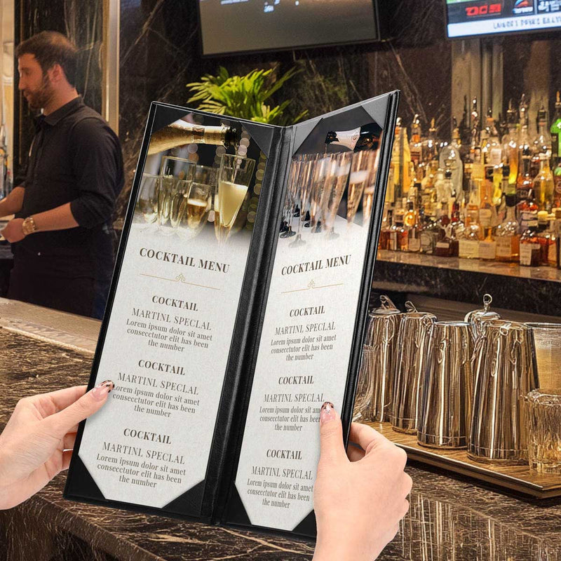 Yescom 4.25x14 PU Leather Bar Wine Menu Covers Set(5)