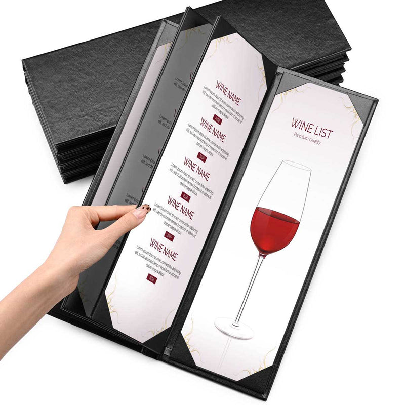 Yescom 4.25x14 PU Leather Bar Wine Menu Covers Set(5)