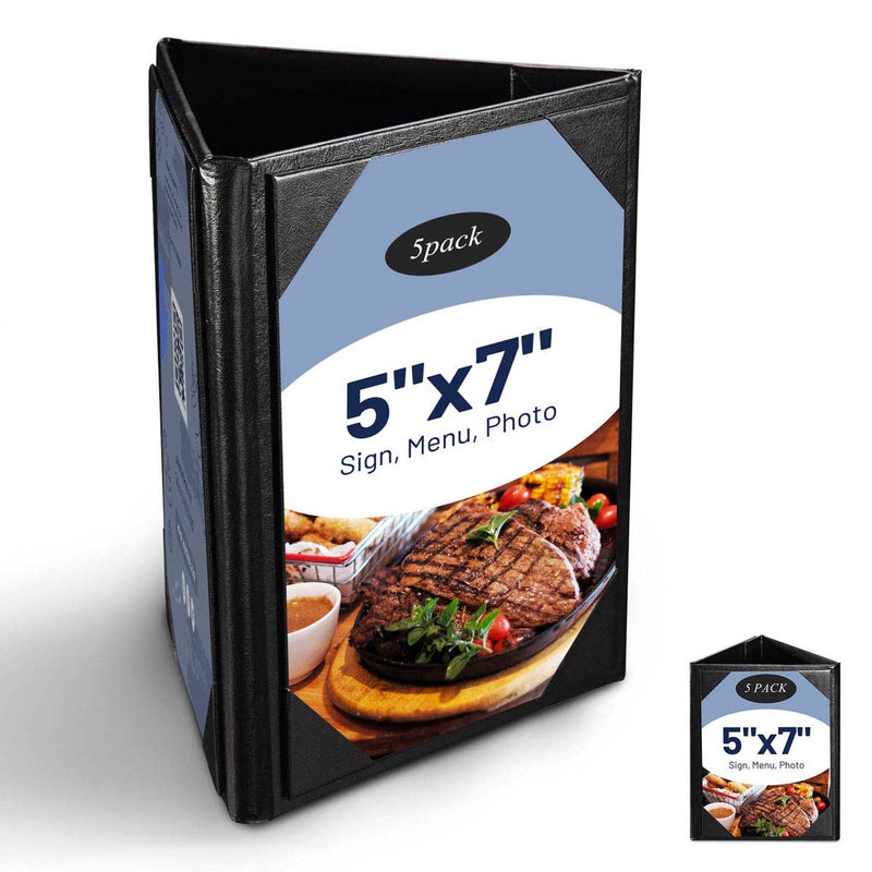 Yescom 3-Sided Table Tent Bar Cafe Cards Holder PU Leather