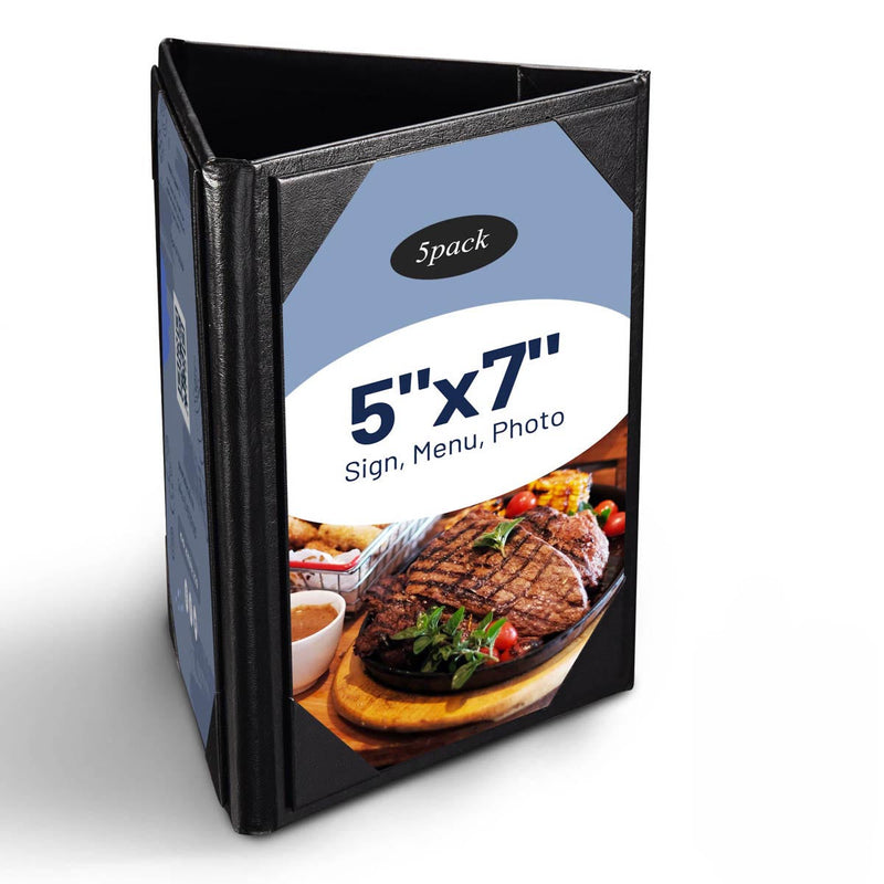 Yescom 3-Sided Table Tent Bar Cafe Cards Holder PU Leather