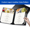 Yescom Personalized Menu Covers - 8.5x11 PU Leather Custom Printed & Color