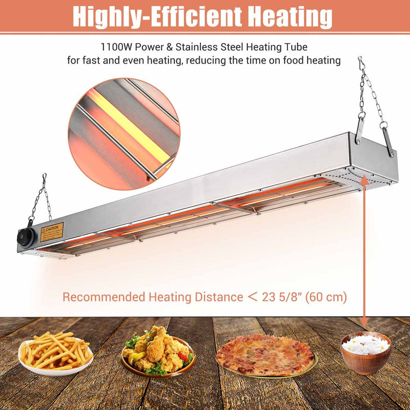 Yescom Food Warmer Overhead Heater 43 in. 1100W