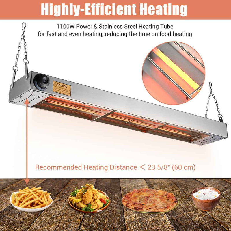 Yescom Food Warmer Overhead Heater 36 in. 1000W