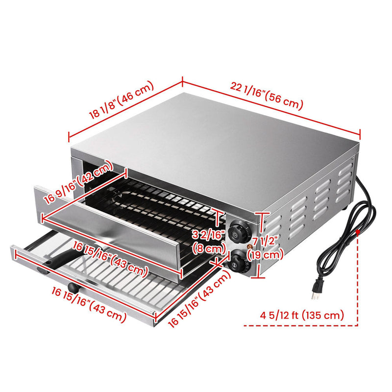 Yescom 16 inch Countertop Pizza Oven with Timer