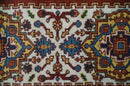 2.6x6 Hand knotted Gold, Ivory, Brown and Blue Traditional wool Area Rug by The Rug Decor