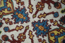 2.6x6 Hand knotted Gold, Ivory, Brown and Blue Traditional wool Area Rug by The Rug Decor