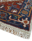 2.6x6 Hand knotted Gold, Ivory, Brown and Blue Traditional wool Area Rug by The Rug Decor
