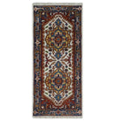 2.6x6 Hand knotted Gold, Ivory, Brown and Blue Traditional wool Area Rug by The Rug Decor