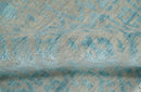 Hand Knotted Persian Traditional Vintage Area Rug 2.6x8 Camel and Blue Wool Silk