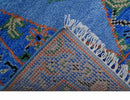 2.6x8 Hand Knotted Traditional Blue And Rust Wool Rug by The Rug Decor