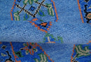 2.6x8 Hand Knotted Traditional Blue And Rust Wool Rug by The Rug Decor