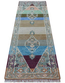2.6x8 Hand Knotted Transitional Design Multicolor Wool Rug by The Rug Decor