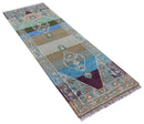 2.6x8 Hand Knotted Transitional Design Multicolor Wool Rug by The Rug Decor