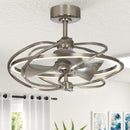 27" Bucholz Industrial DC Motor Brushed Nickel Downrod Mount Reversible Ceiling Fan with Lighting and Remote Control