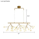 GobekUsa 27-Bulb Island Light Brass Finish Hanging Lamp with Glass Shade - Minimalist Branch Design