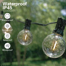 27 Ft Pro - Globe Solar LED Outdoor String Lights – Waterproof, G40 Retro Edison Filament Bulbs -Warm White