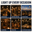 27 Ft Pro - Globe Solar LED Outdoor String Lights – Waterproof, G40 Retro Edison Filament Bulbs -Warm White