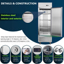 Heavy-Duty 27-Inch 8.7 Cu.Ft Commercial Upright Stainless Steel Reach-In Freezer (SAK43815) by SAKSBY WHOLESALE