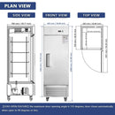 Heavy-Duty 27-Inch 8.7 Cu.Ft Commercial Upright Stainless Steel Reach-In Freezer (SAK43815) by SAKSBY WHOLESALE