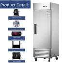 Heavy-Duty 27-Inch 8.7 Cu.Ft Commercial Upright Stainless Steel Reach-In Freezer (SAK43815)